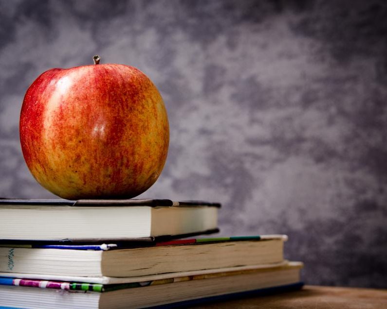 Pila di libri di scuola